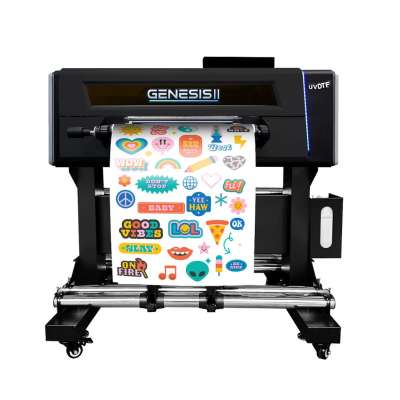 UVDTF Genesis II Printer System (includes 3 Genesis Printheads, Built-in Laminator, Rolling Stand, Roll Collector, Training and Onboarding) Questions & Answers