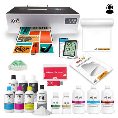 DTF PRO INSPIRE A4 DTF Printer + Supplies Bundle (includes a BI-Directional Roll Feeder, White Ink Circulation System, White Ink Stirring, Vacuum, RIP Software, Training and Onboarding, 1 Liter DTF ink, 1.75lb DTF Powder, 20 DTF Sheets) Questions & Answers