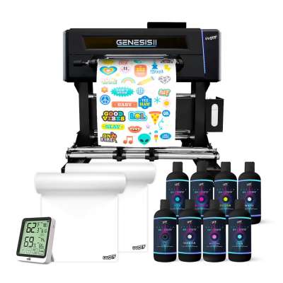 UVDTF Genesis II Printer System (includes 3 Genesis Printheads, Built-in Laminator, Rolling Stand, Roll Collector, A+B UVDTF Film Rolls, UVDTF Inks and Varnish, Training and Onboarding) Questions & Answers