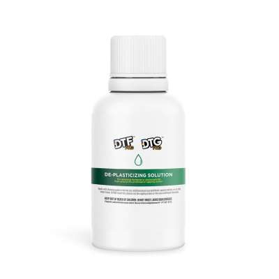 DTF De-Plasticizing Solution (100ml) - for the cleaning of solidified ink around the printhead, or on the wiper blade Questions & Answers