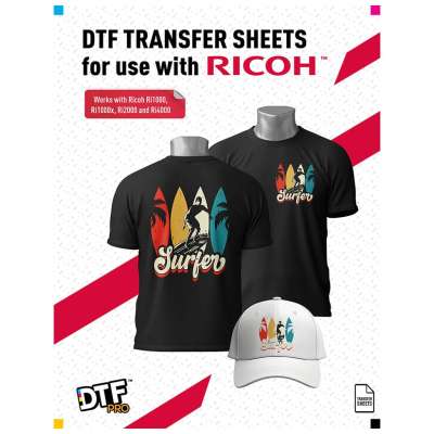 DTF Film for Ricoh Ri1000 / Ri1000X / Ri2000 / Ri 4000 - A3+ Size, 12.9 x 19 inches - DTF PreTreat Transfer Sheets Questions & Answers